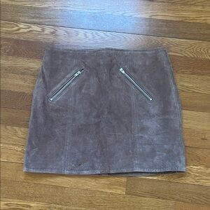 Blank NYC Taupe Suede Mini Skirt